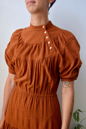 Seventies Tiered Puff Sleeve Dress