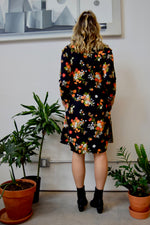 70's Floral Trapeze Dress