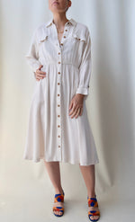 Woven Cream Shirtdress