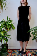 Vintage Black Velvet Dress