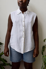 Sleeveless Linen Blouse