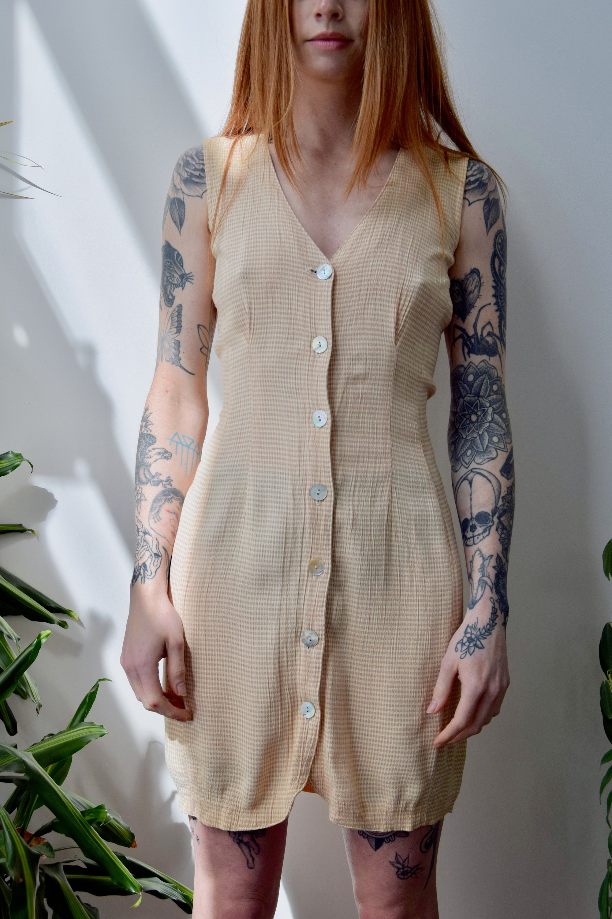 Nineties Butter Gingham Dress