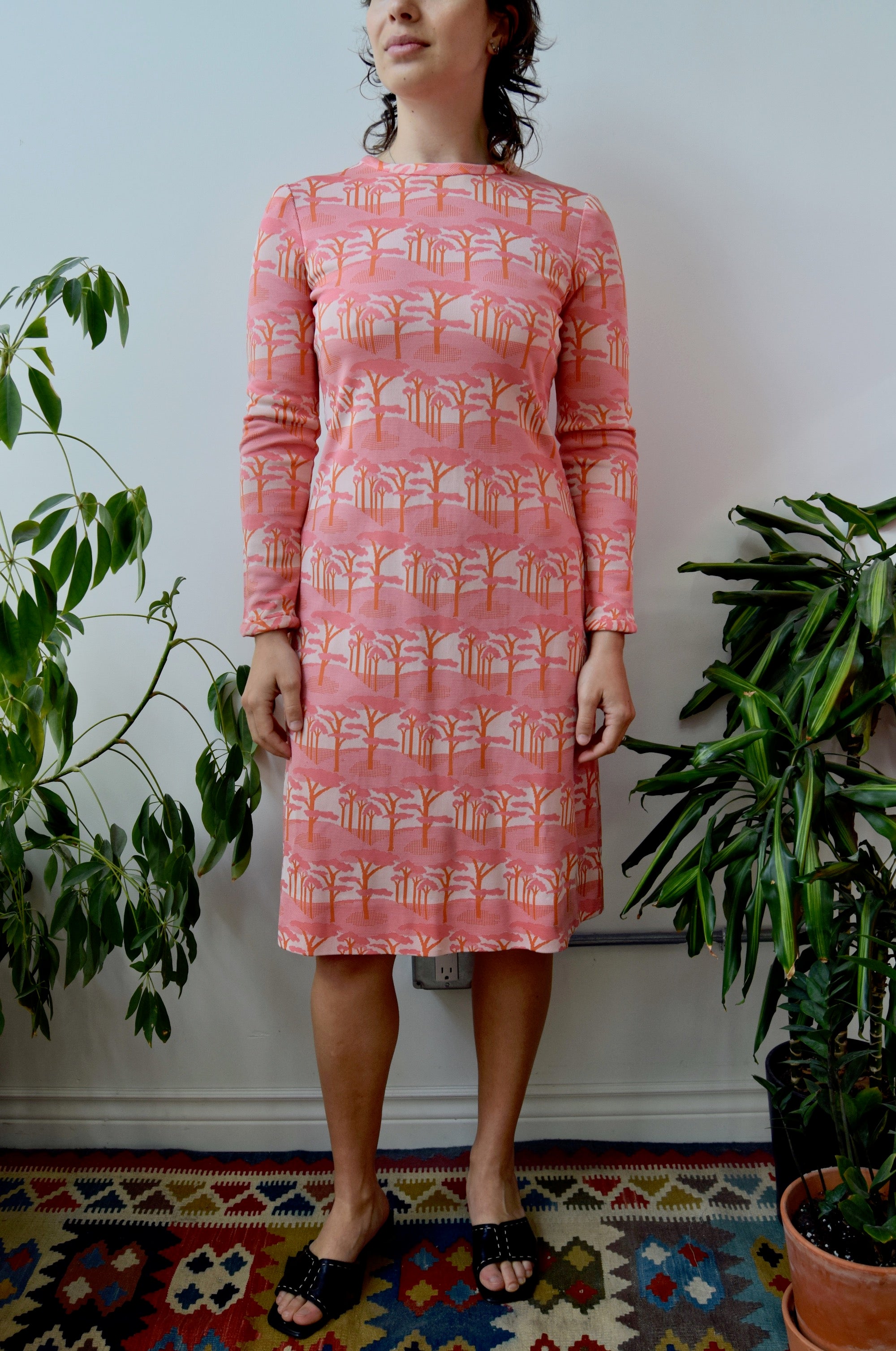 Pink Trees Mod Dress