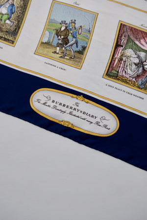 Silk Burberry 'The Burberry Diary' Months Illustrated Scarf