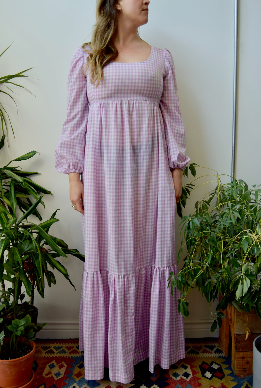 Orchid Gingham Prairie Gown