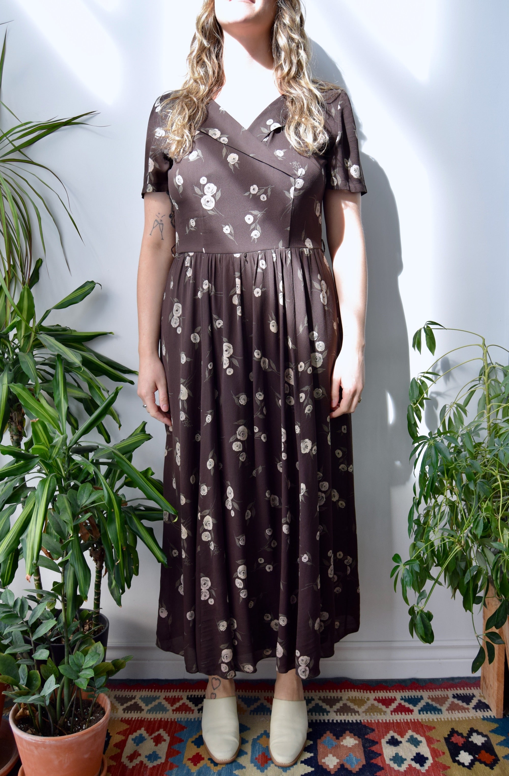 Nineties Silk Floral Dress