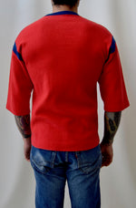 Vintage 70's Playboy Red and Blue 3/4 Sleeve Shirt