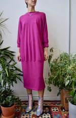 Magenta Sweatpant Dress