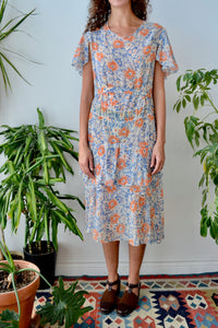 Twenties Cotton Floral Day Dress