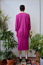 Magenta Sweatpant Dress