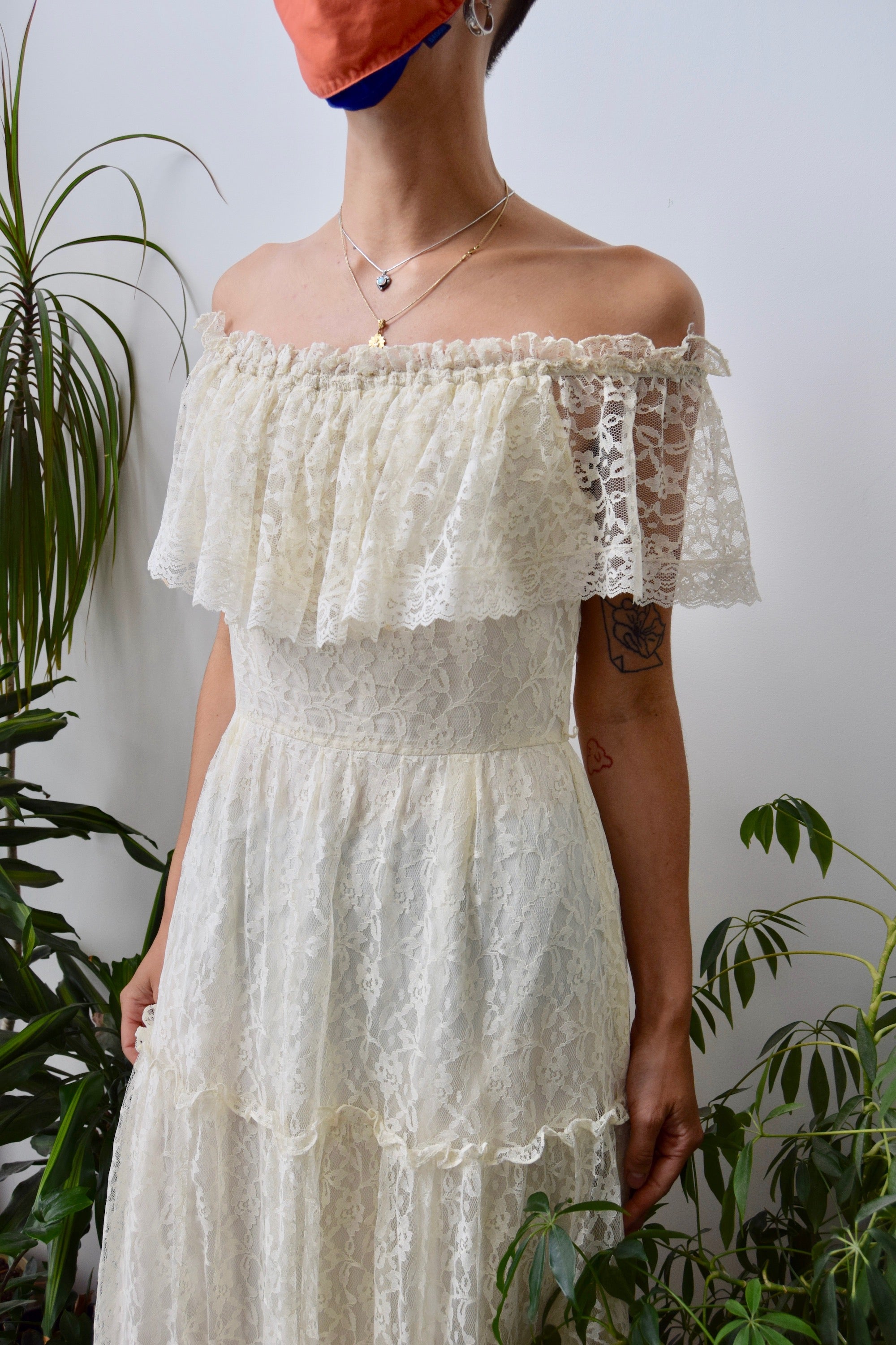 Seventies Tiered Lace Dress