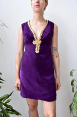 Sixties Purple Velvet Dress