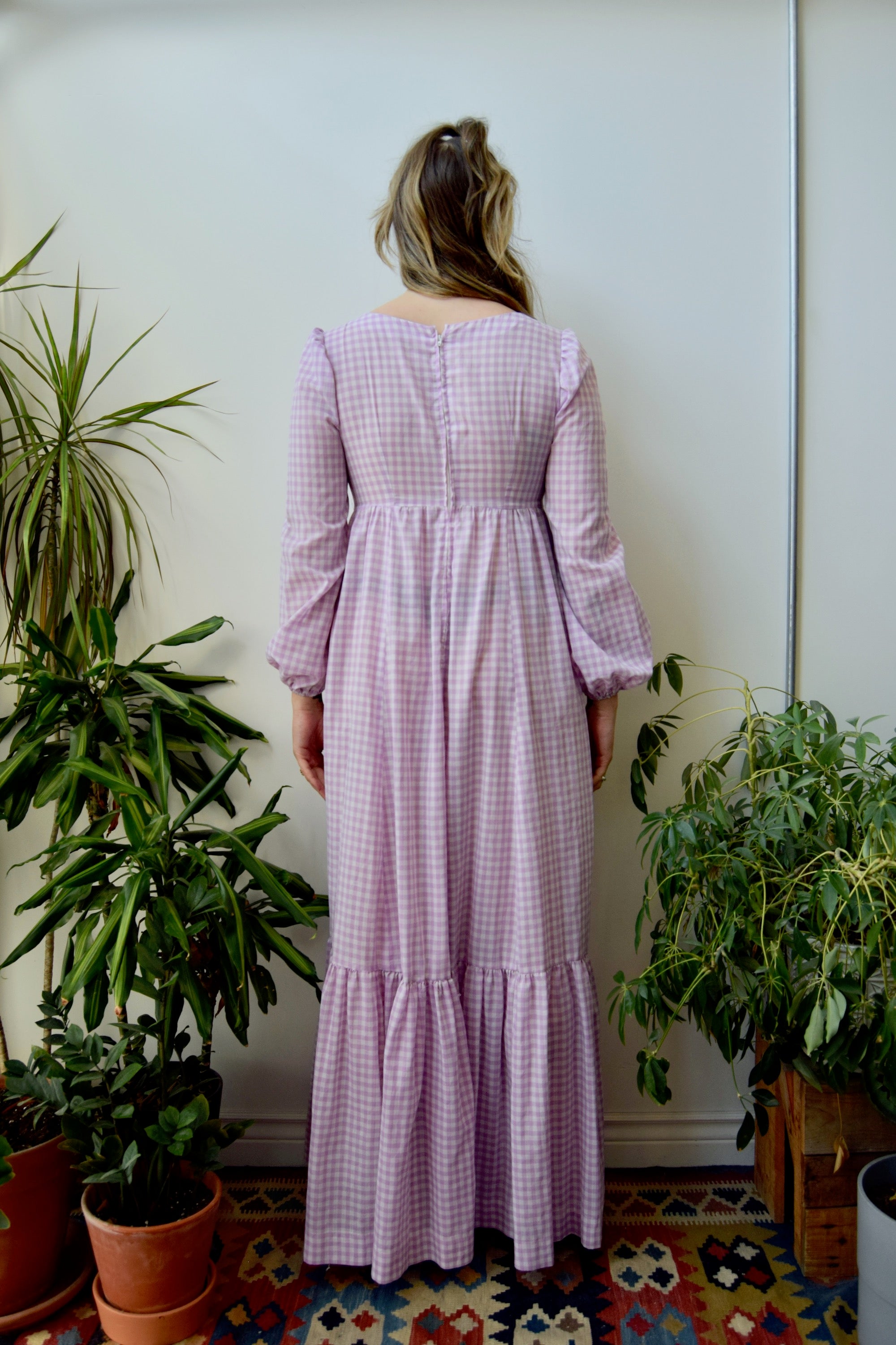 Orchid Gingham Prairie Gown