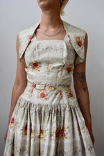 Fifties Rose Print Dress And Bolero