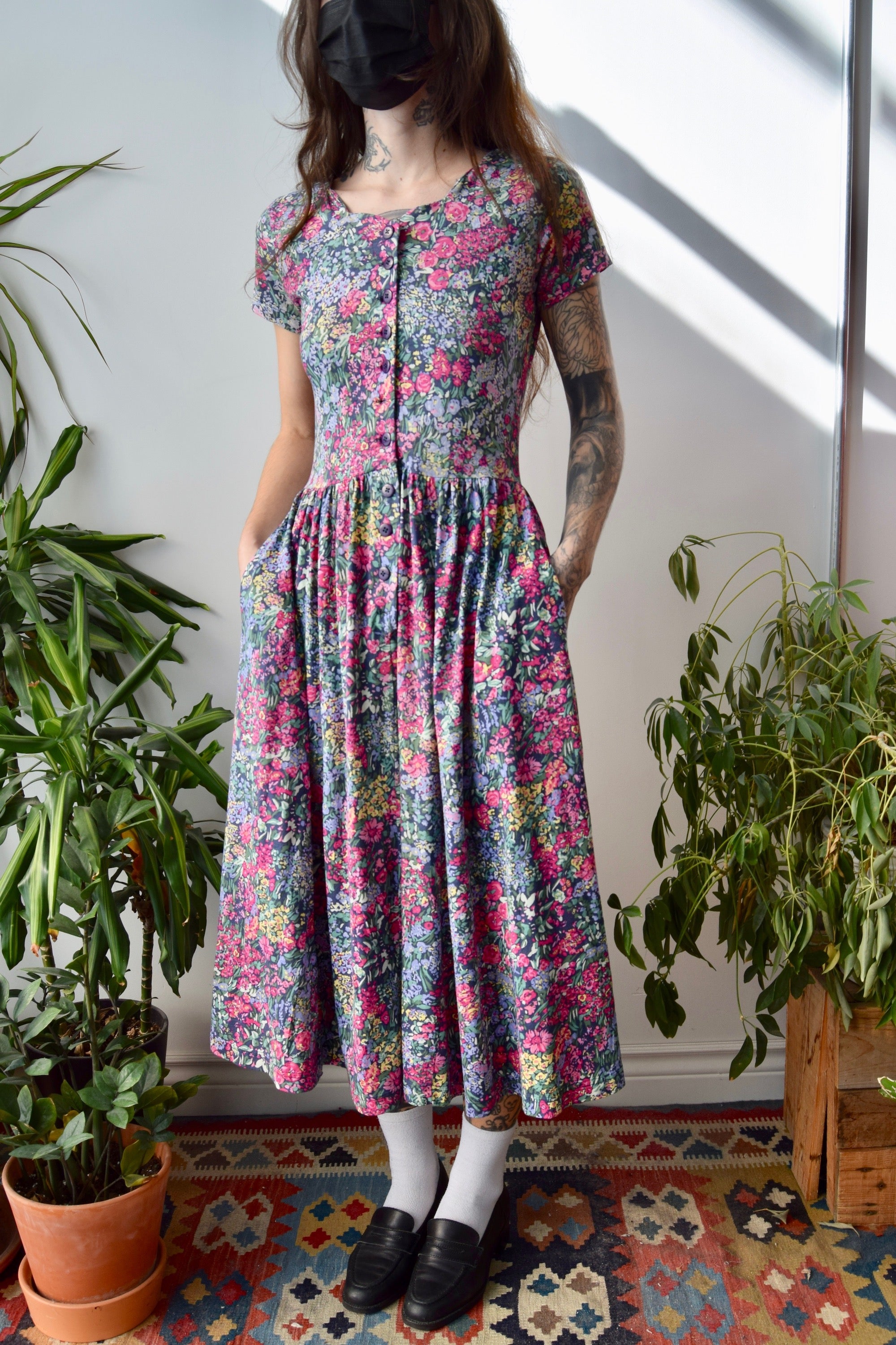 Floral Cotton Pocket Dress