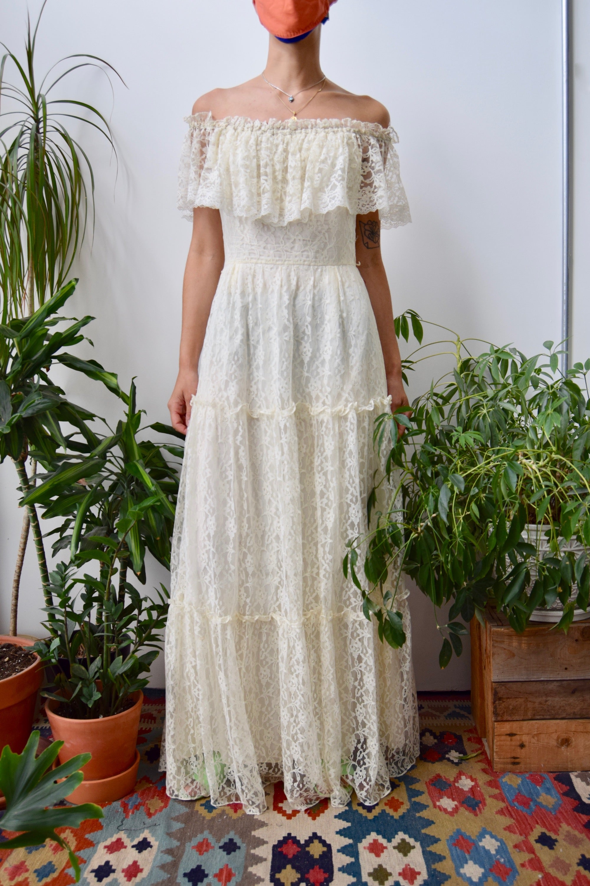 Seventies Tiered Lace Dress