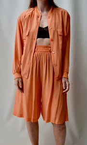 Silk Exchange Orange Jacket and Shorts Set