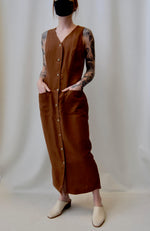 Caramel Linen Jumper Dress