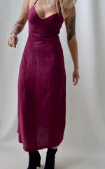 Plum Wine "Armani Jeans" Linen Dress