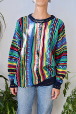 Rainbow Coogi Style Dad Sweater