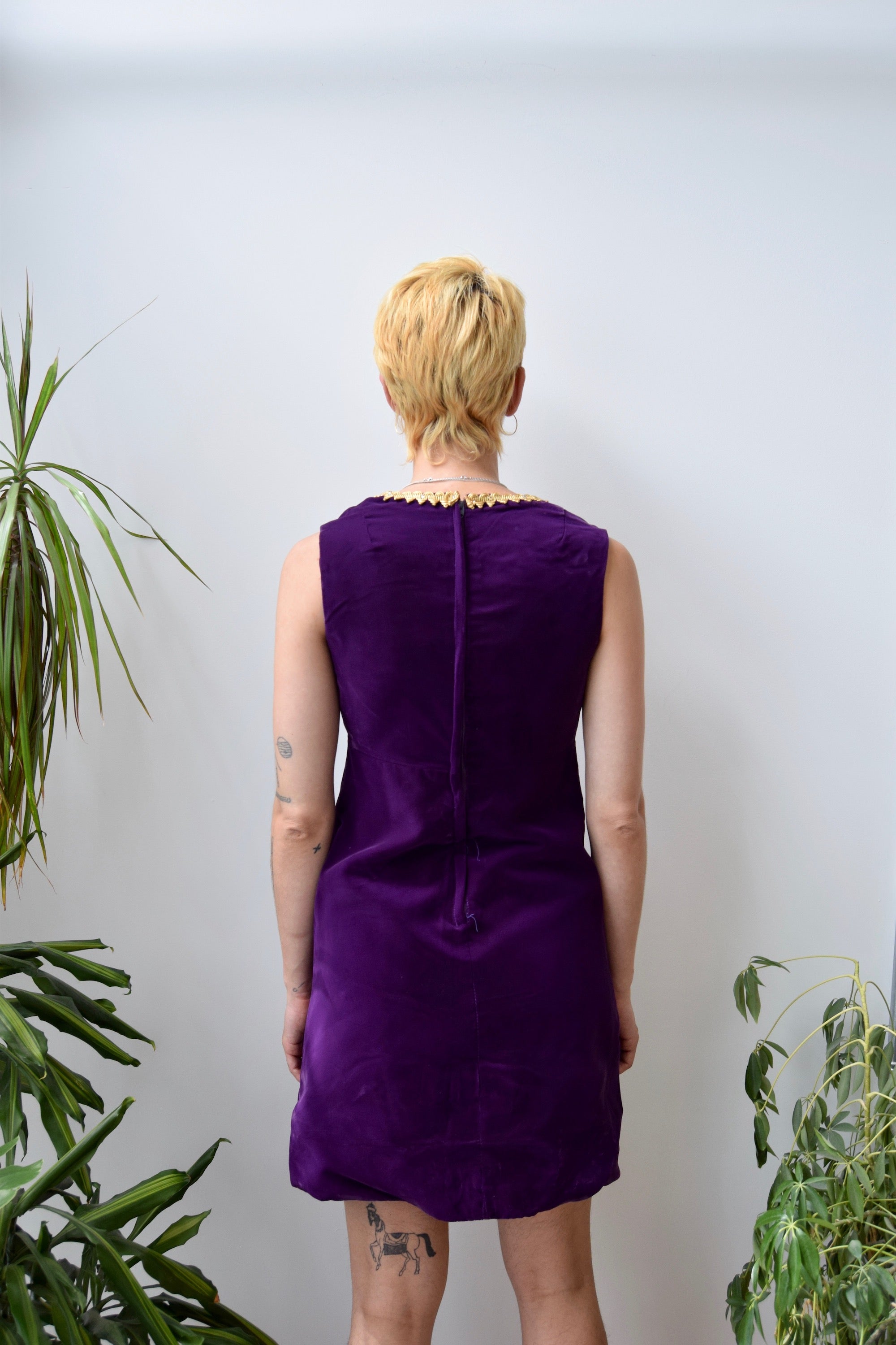 Sixties Purple Velvet Dress