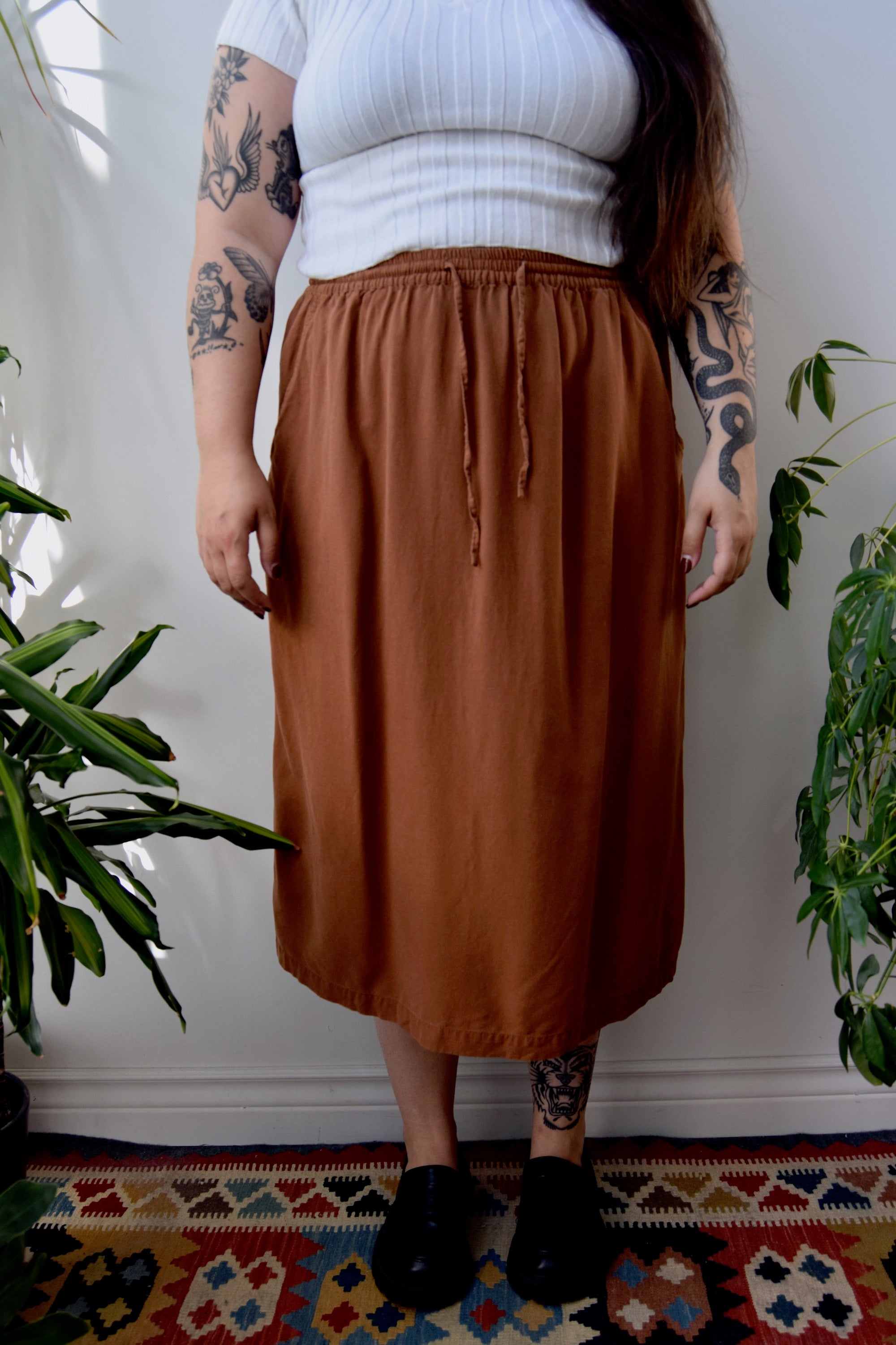 Raw Silk Lounge Skirt