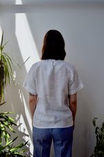 V Linen Blouse