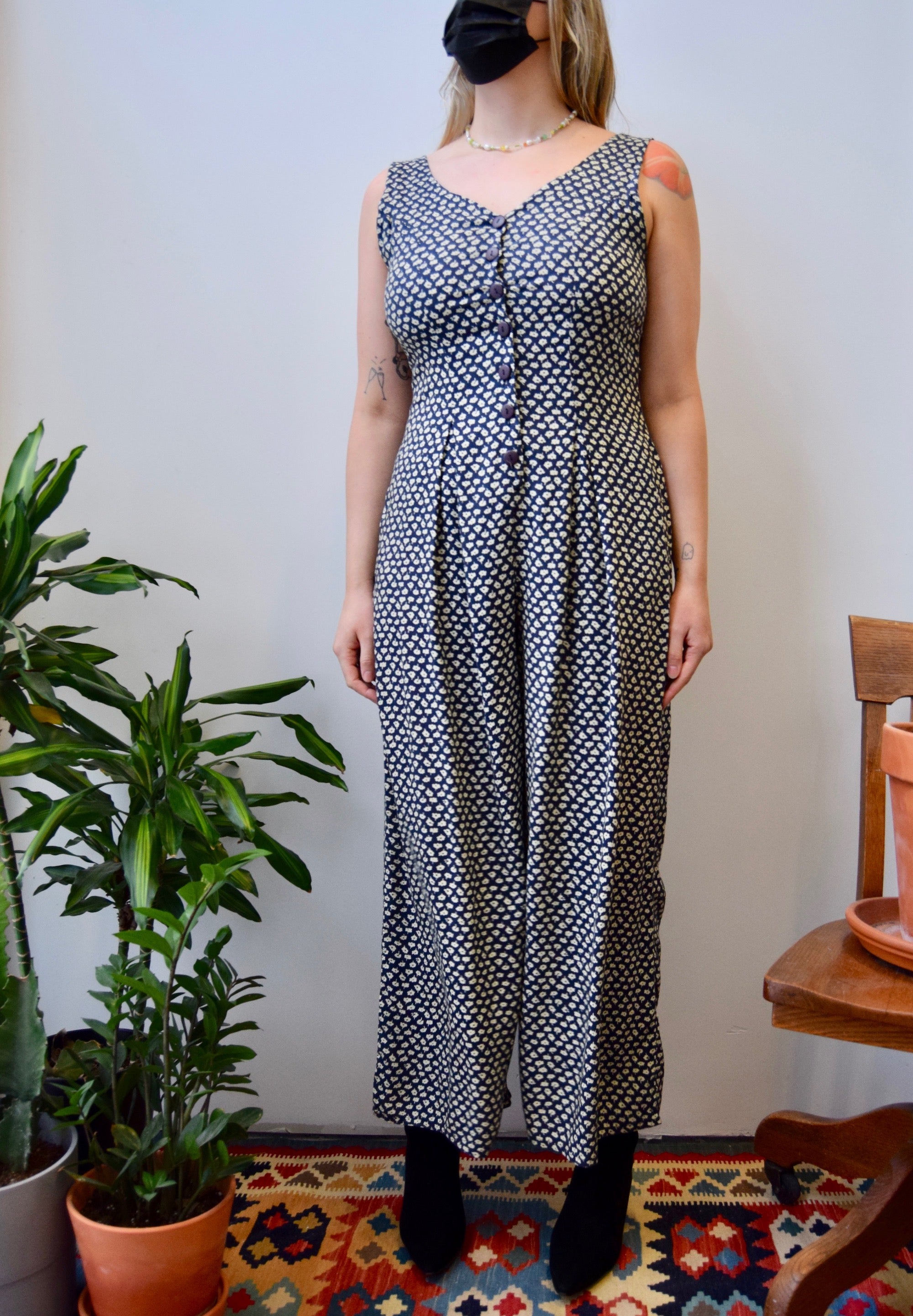 Tie Back Rayon Pantsuit