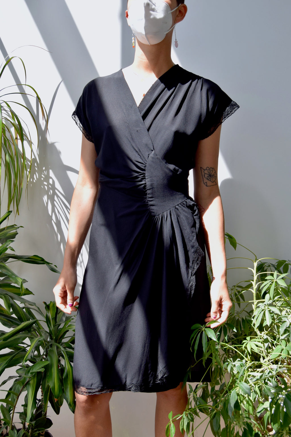 Forties Rayon Wrap Dress