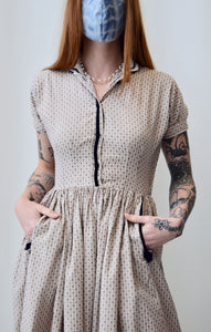 Fifties Woven Pattern Cotton Dress