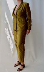 Olive Raw Silk Suit