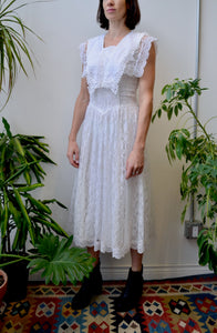 Eighties Portrait Collar Lace Dress
