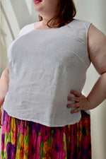 Heavenly White Linen Tank by "Flax"