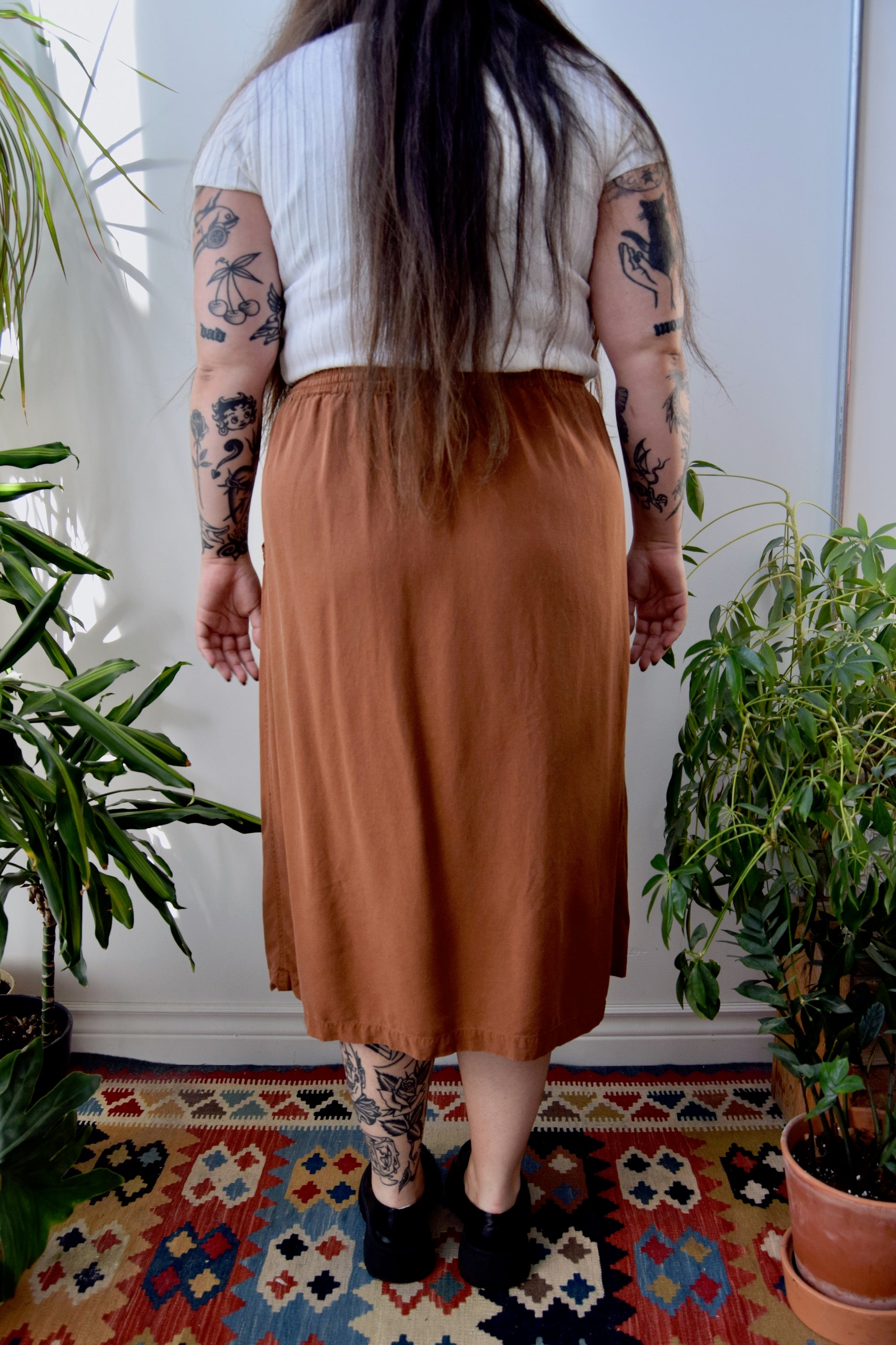 Raw Silk Lounge Skirt