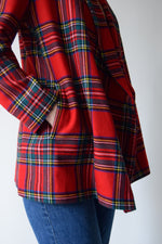 Vintage 90s Kenzo Designer Wool Plaid Blazer Punk Grunge