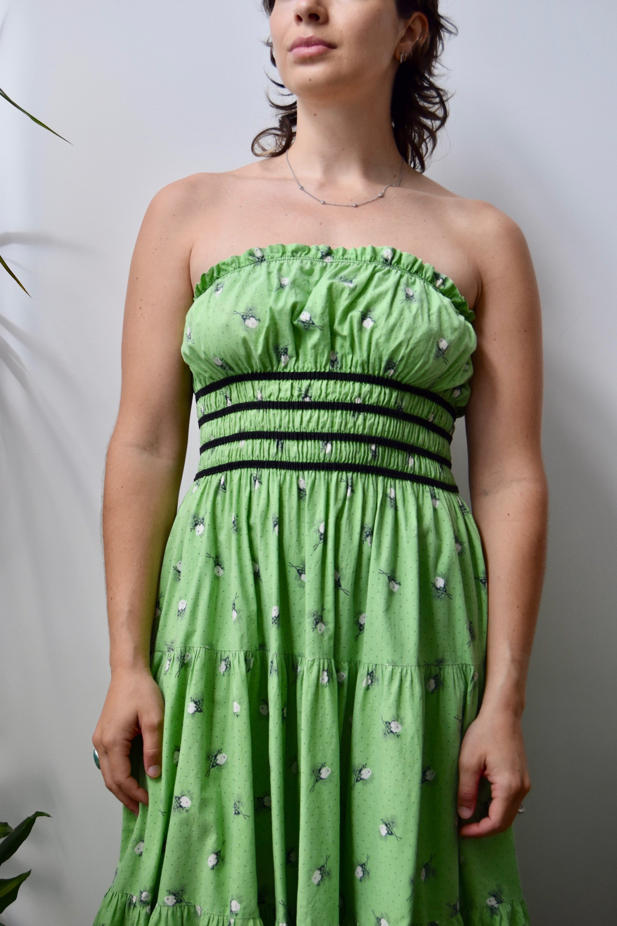 Lime Calico Tube Dress