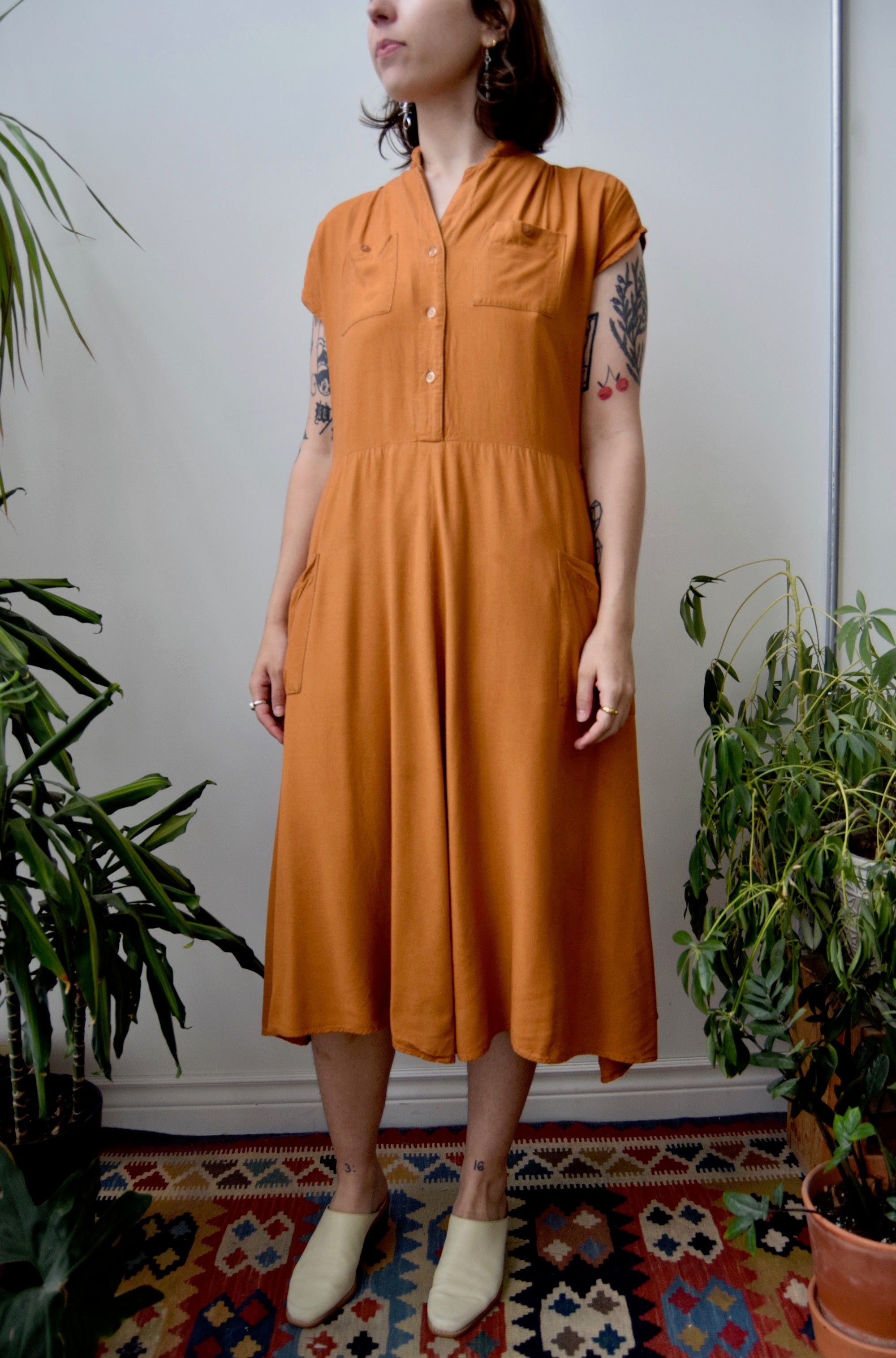 Copper Rayon Dress