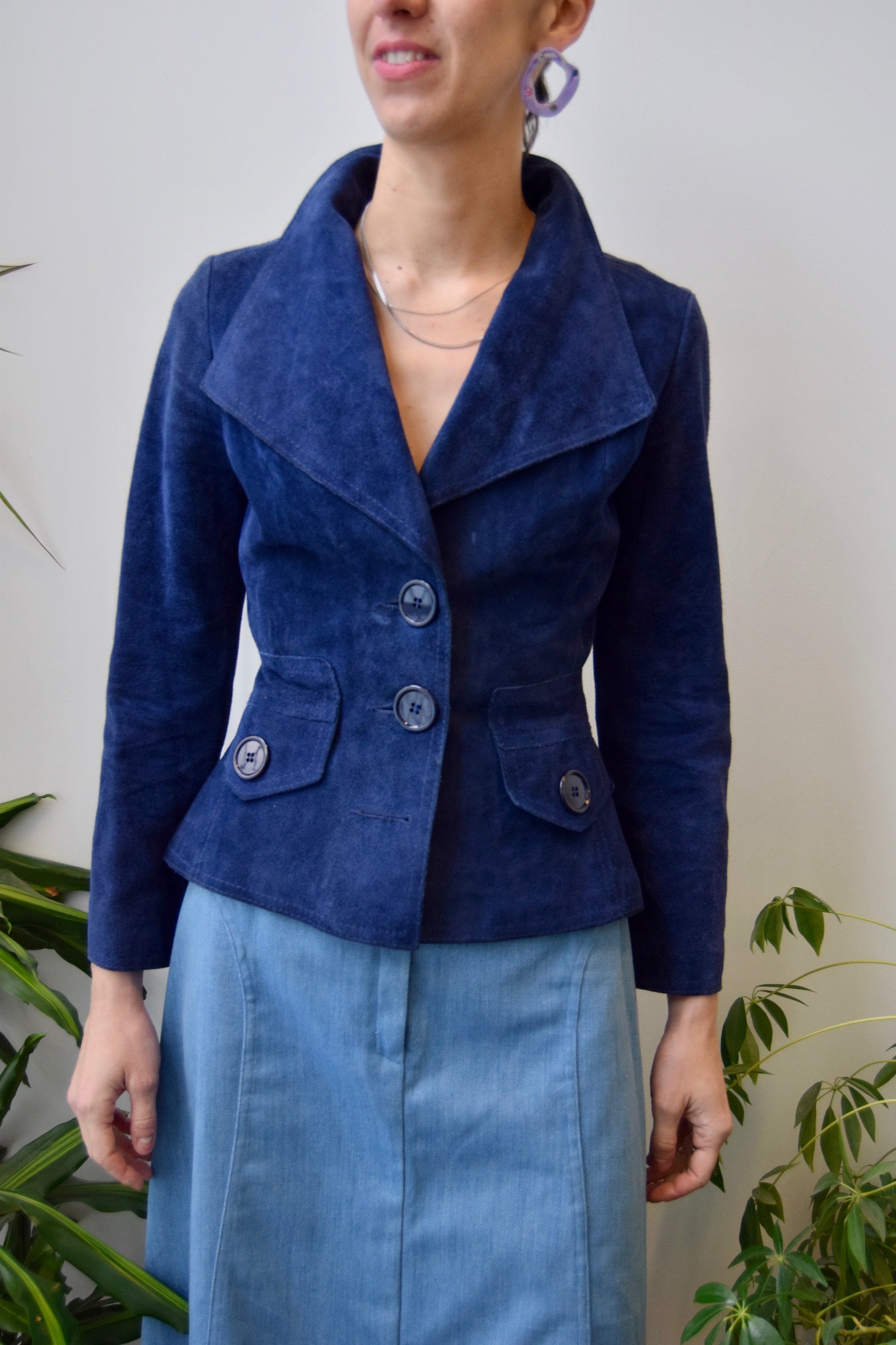 Seventies Indigo Suede Jacket