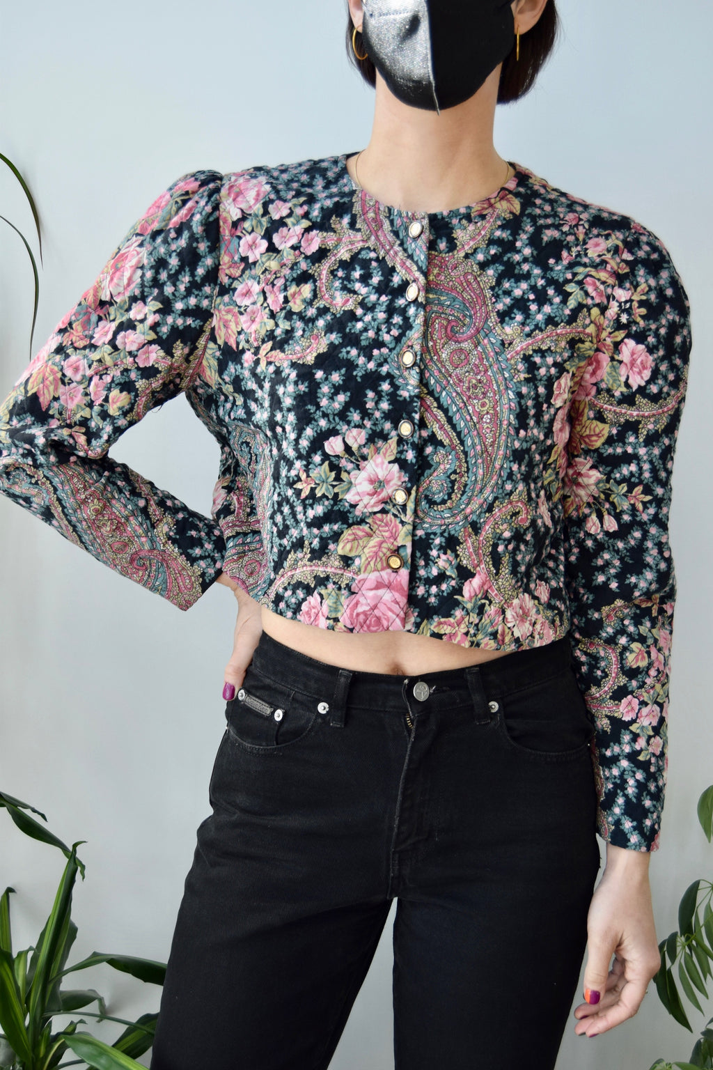 Quilted Floral Paisley Crop Top