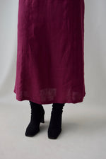 Plum Wine "Armani Jeans" Linen Dress