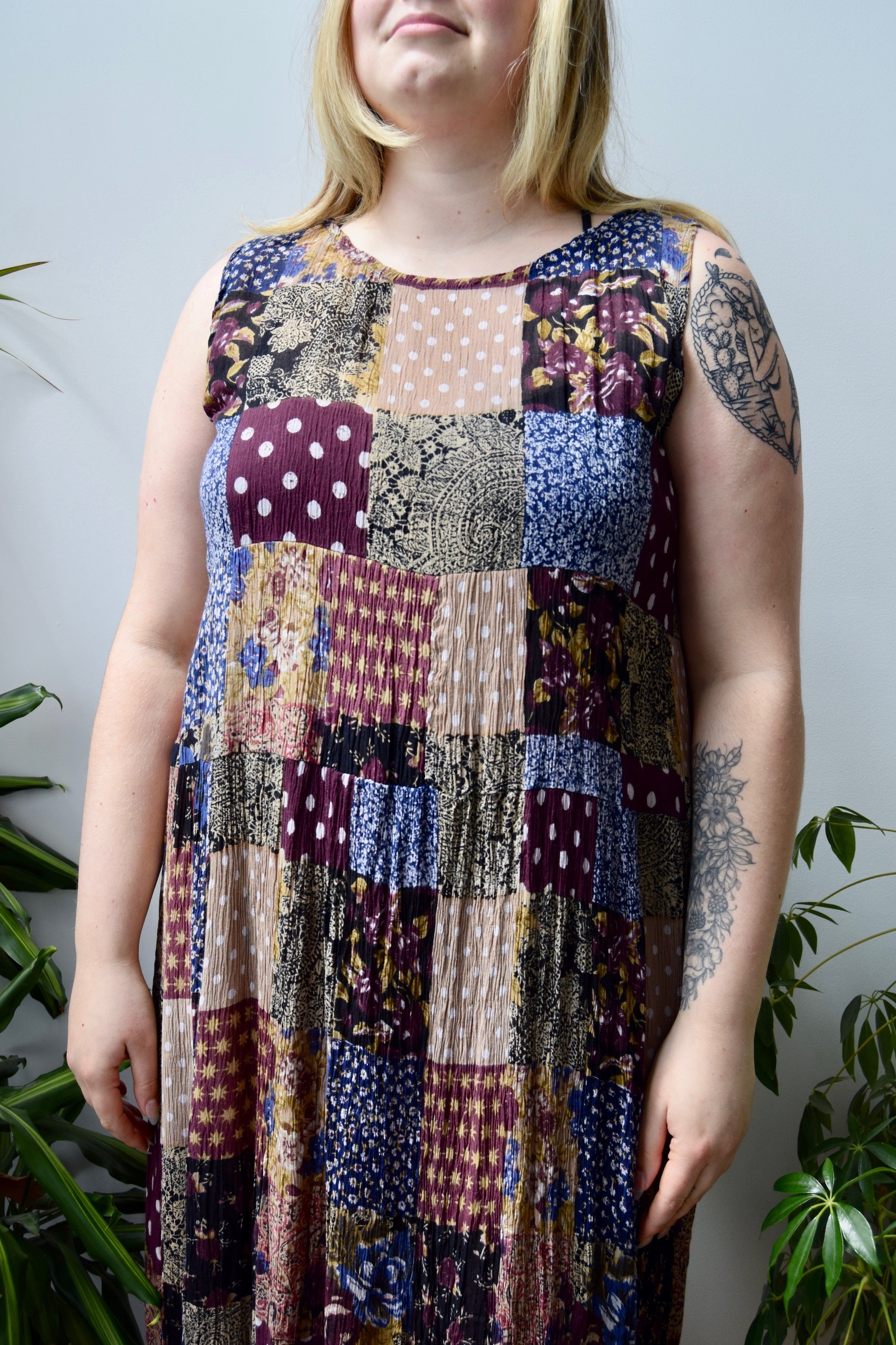 Patchwork Crinkle Dress