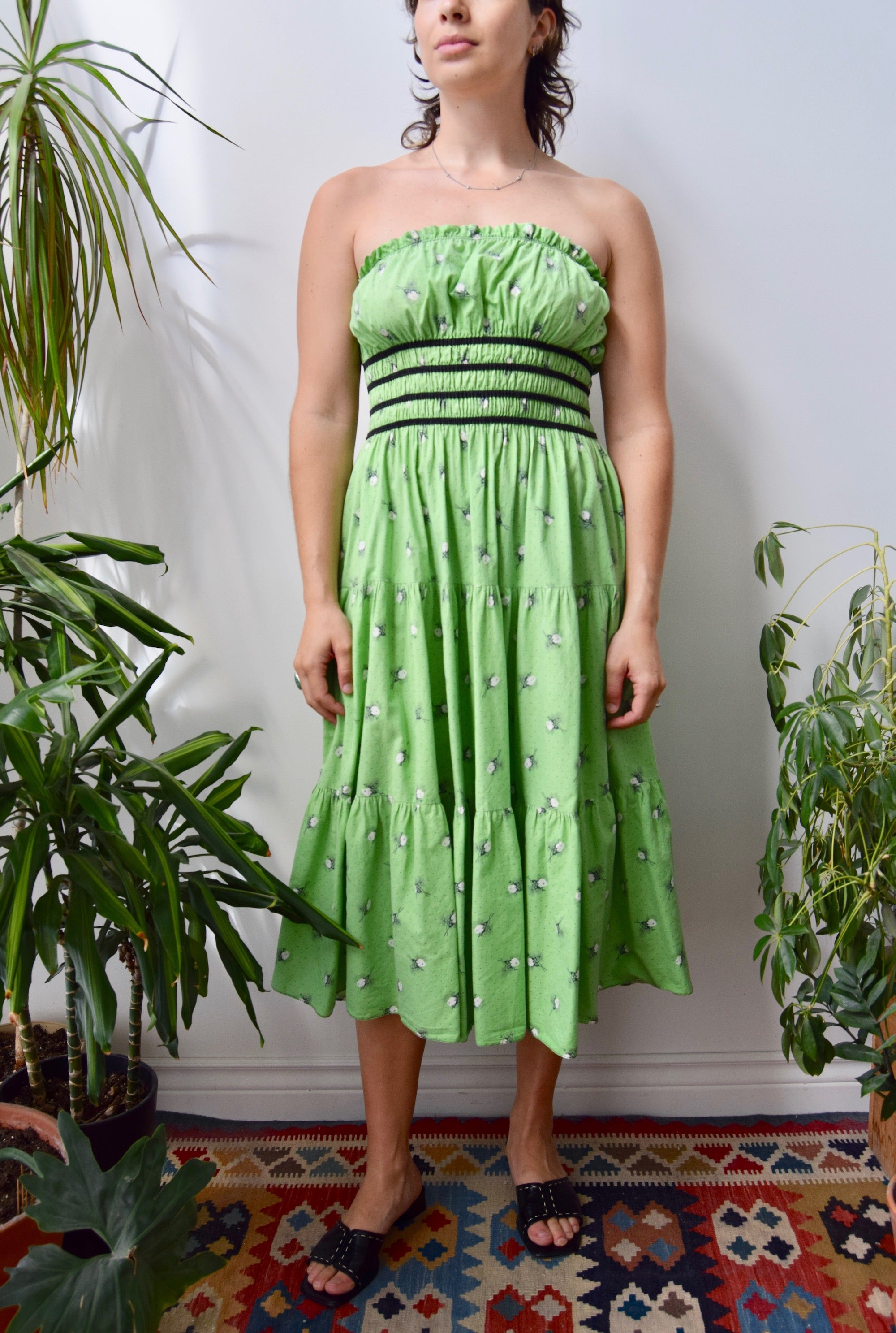 Lime Calico Tube Dress