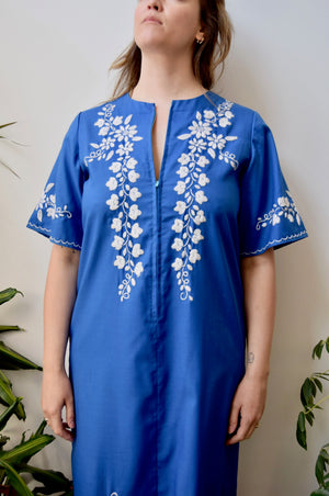 Embroidered Blue Kaftan