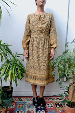 Seventies Paisley Peasant Dress