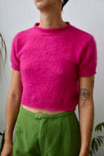 Magenta Angora Blend Crop Top