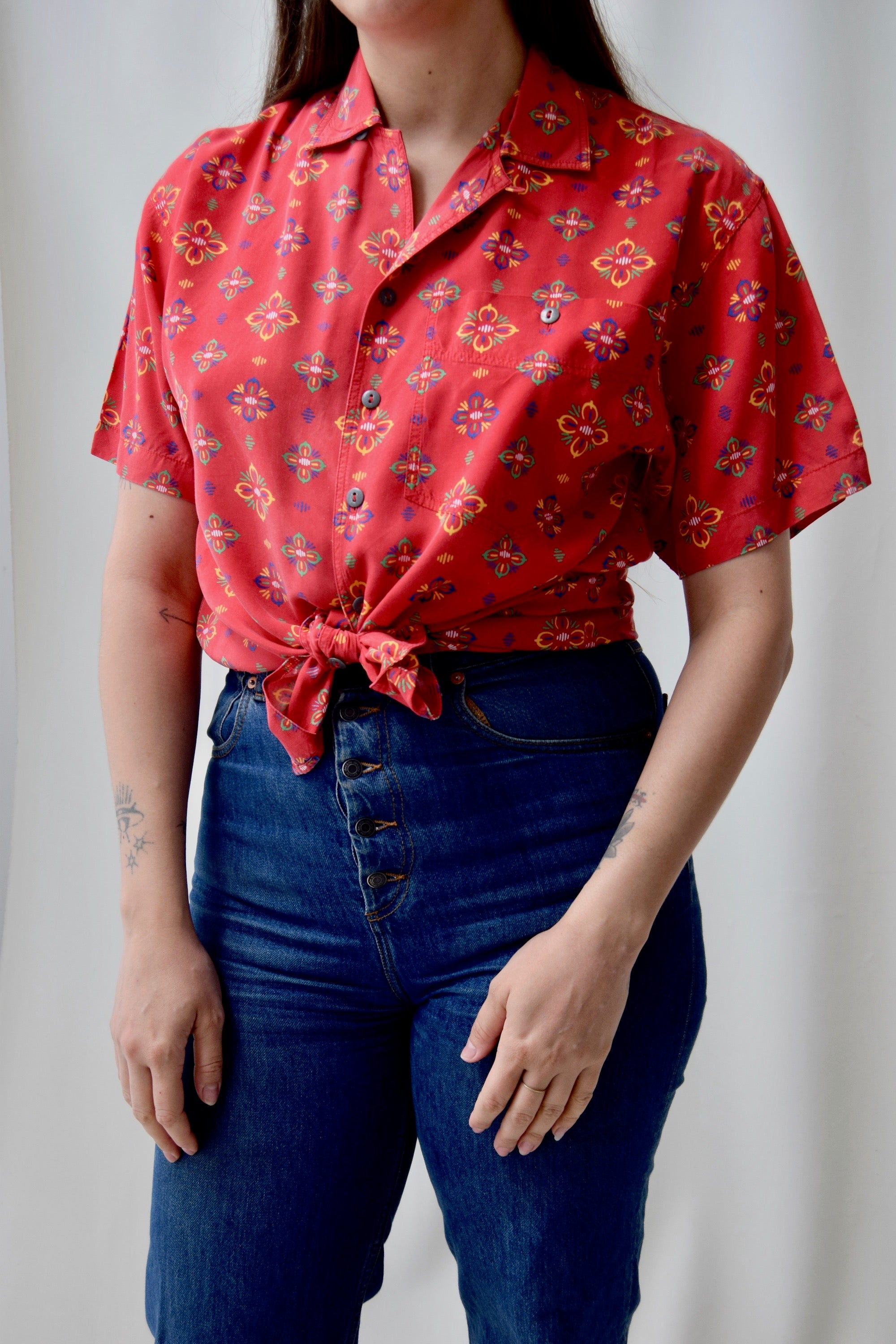 Western Floral Soft Rayon Top