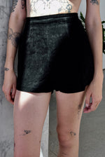 Nineties Black Suede Tap Shorts