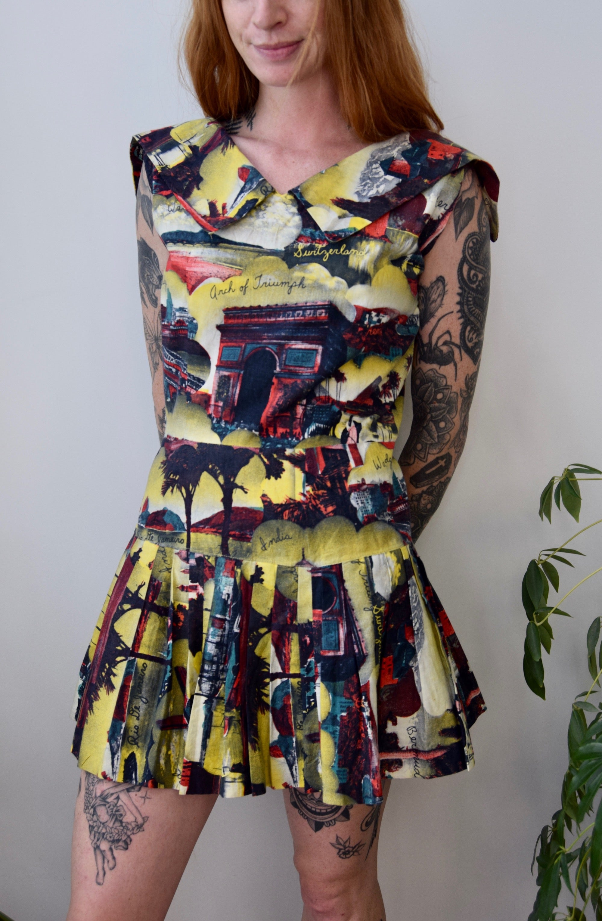 Sixties Drop Waist Souvenir Dress