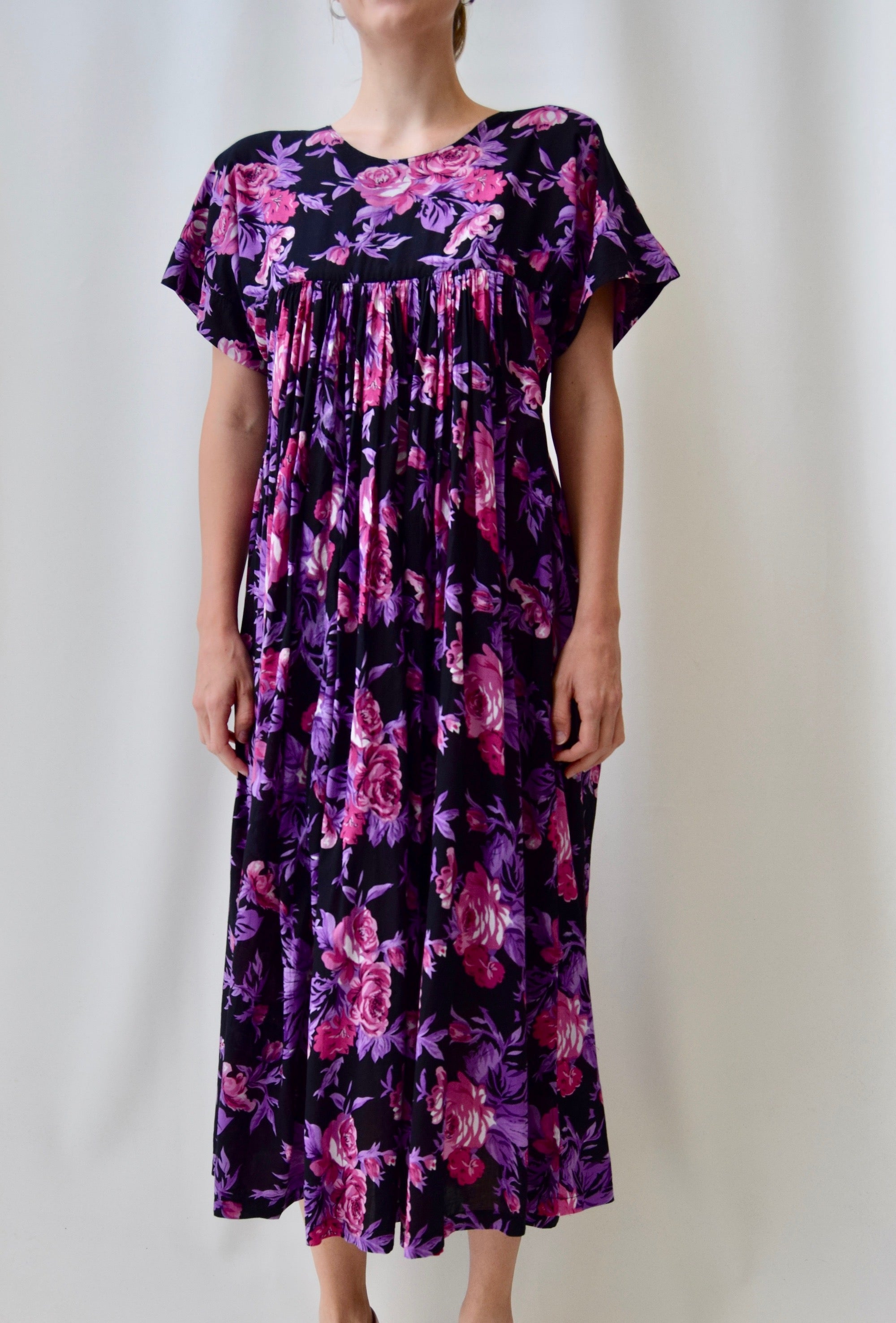 Moody Floral Ruched Dress