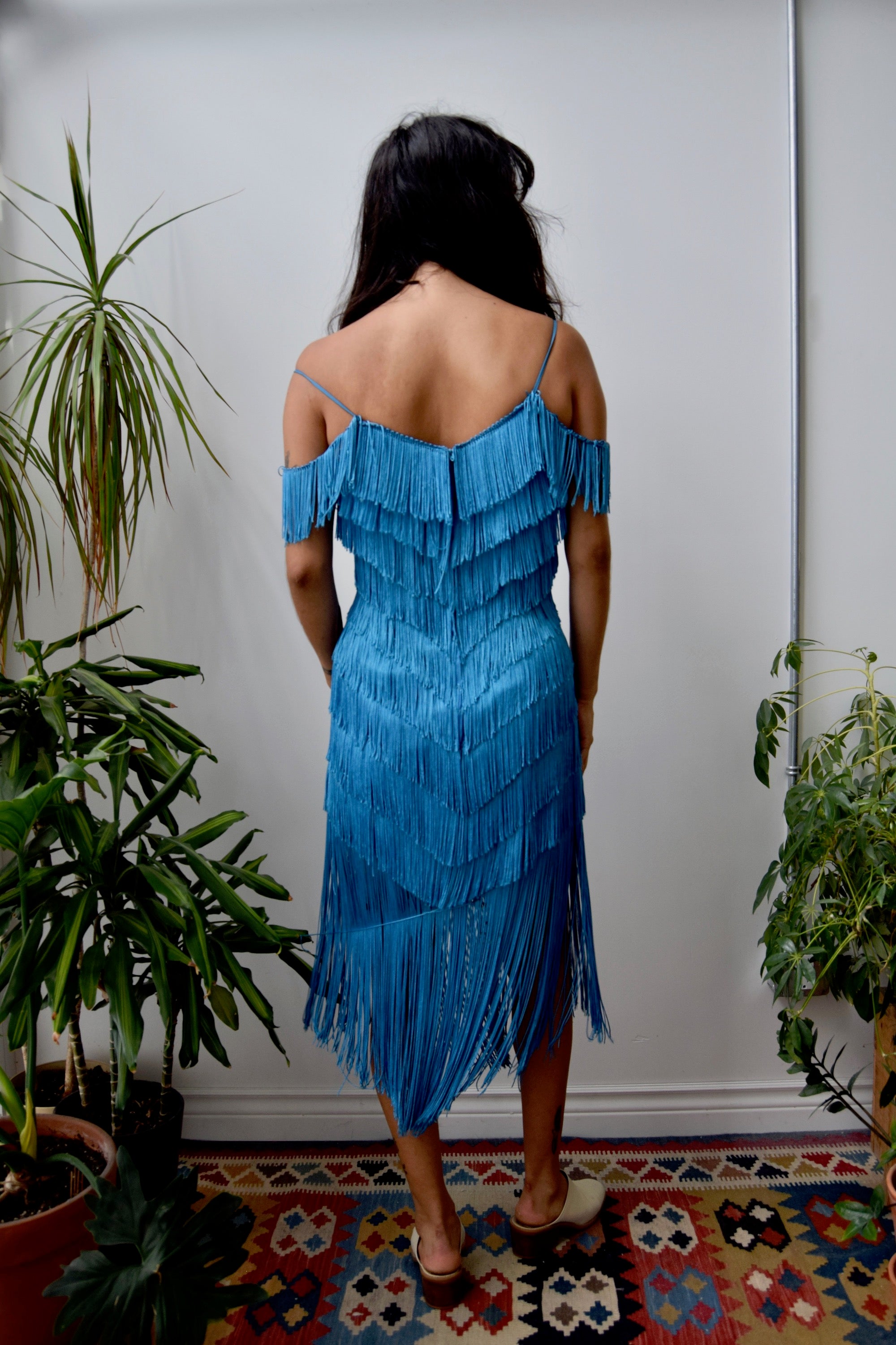 Turquoise Fringe Dress